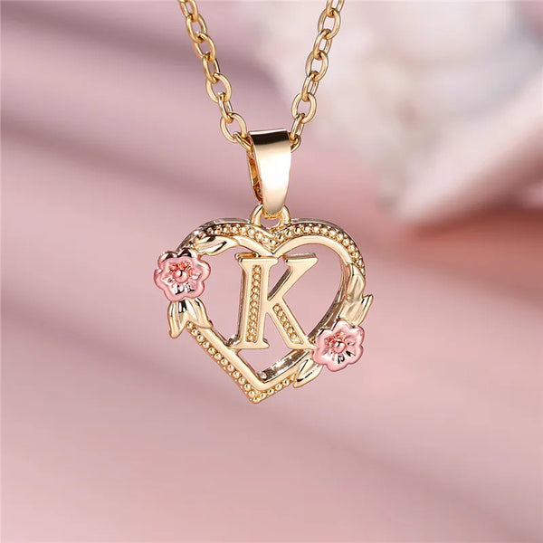 Elegant Letter Flower Necklace